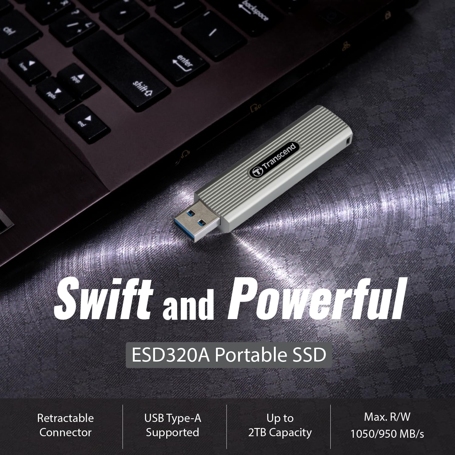 Amazon.com: Transcend 1TB External SSD, USB 3.2 Gen2, Up to 1,050
